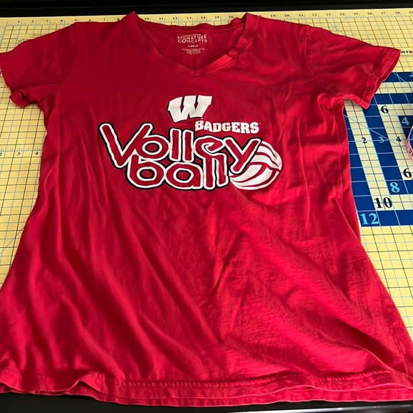 Signature concepts tops uw badger volleyball vneck shirt poshmark